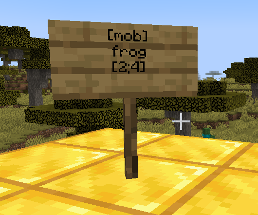 An example of using the mob sign for the custom structure plugin.